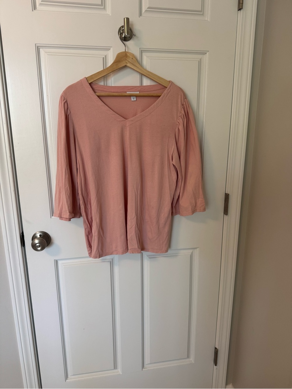 J. Jill Dusty Pink V‑Neck Long Sleeve Tee